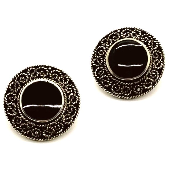 Vintage Sterling Silver Pierced Earrings Norwegian Design Mark ND 925 12.8 Gram - Picture 2 of 11